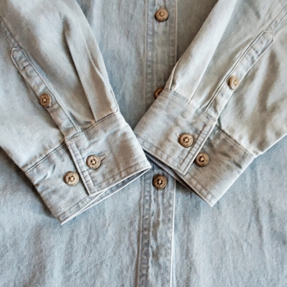 7314 * Harley-Davidson Chambray Embroidered Butto… - image 5